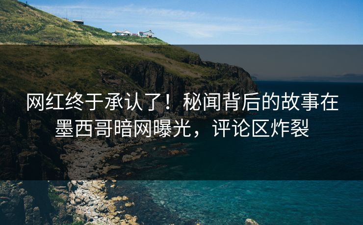 网红终于承认了！秘闻背后的故事在墨西哥暗网曝光，评论区炸裂
