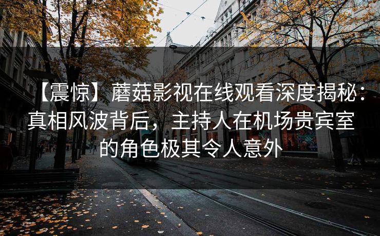 【震惊】蘑菇影视在线观看深度揭秘：真相风波背后，主持人在机场贵宾室的角色极其令人意外